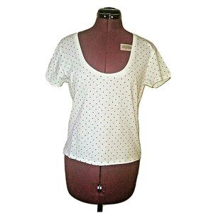 BP Top Women’s M Multicolor Polka Dot Scoop Neck Short Sleeve Blouse